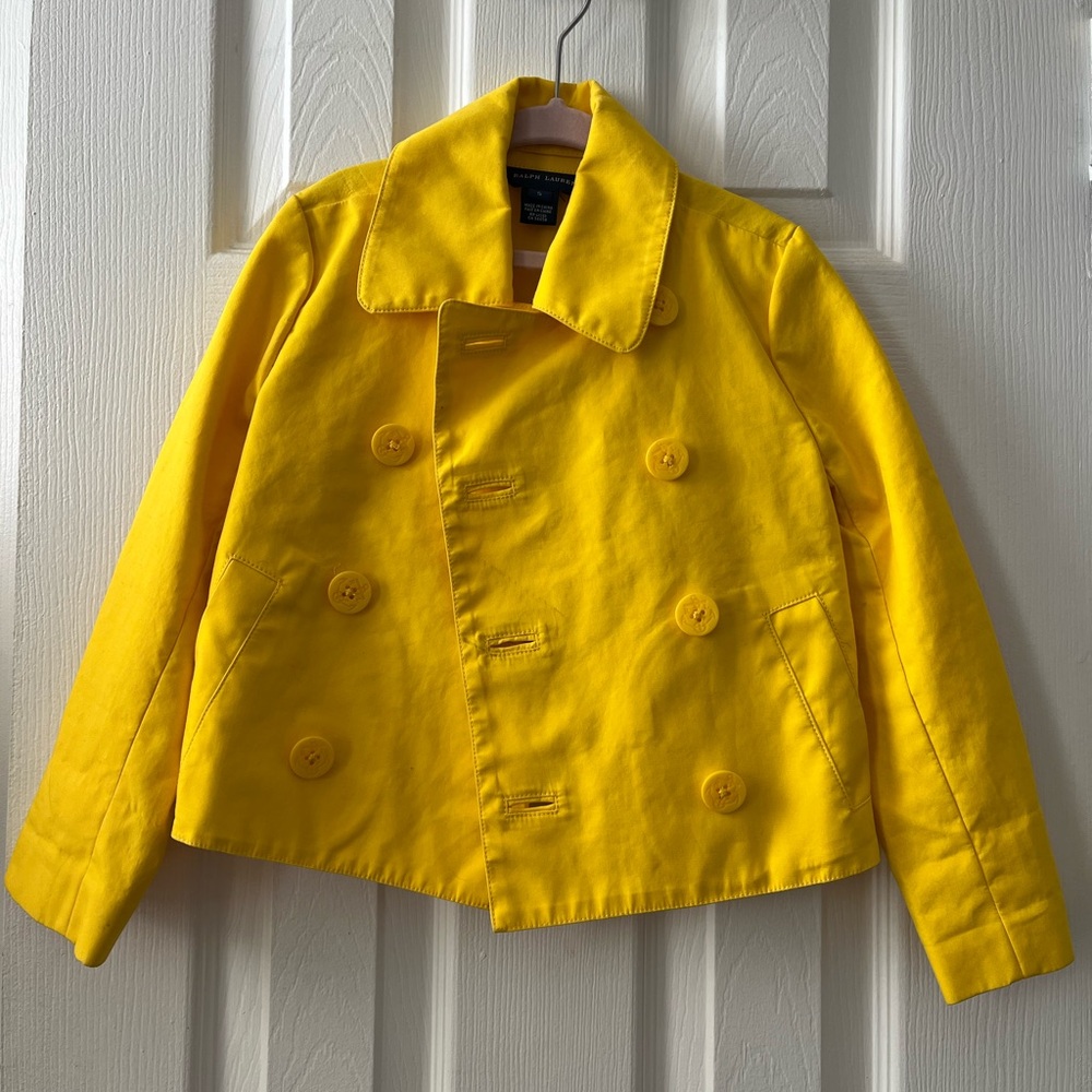 Ralph Lauren Yellow Pea Coat Classic Design